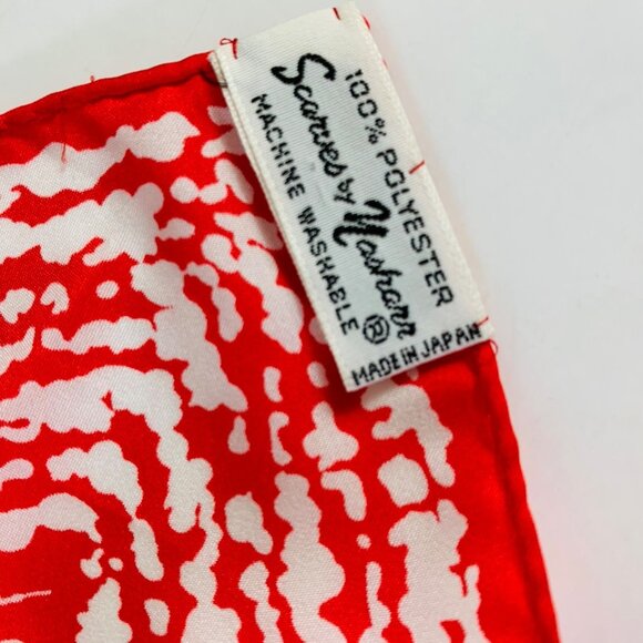 Scarves By Nasharr Head Neck Scarf VTG 60s Red White Polka Dot Square Career - Picture 6 of 9